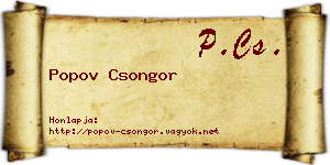 Popov Csongor névjegykártya